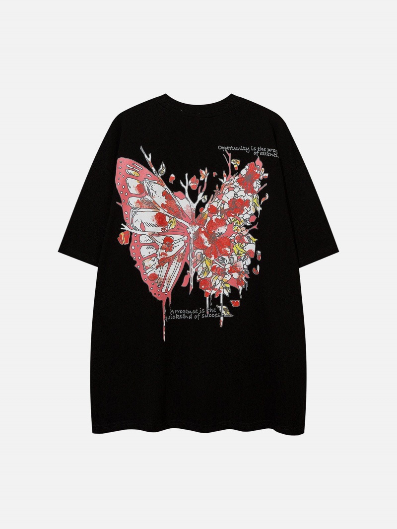 Abricot  T Shirts Aelfric Eden Butterfly Sakura Graphique Tee - WVT-9039000